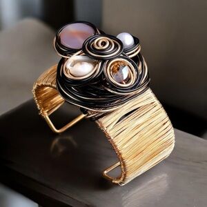 Artistic Wirework Cuff Bracelet